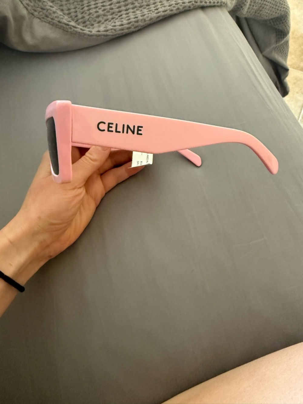 Celine Pink Rectangular Sunglasses with Dark Lenses - Picture 3 of 5